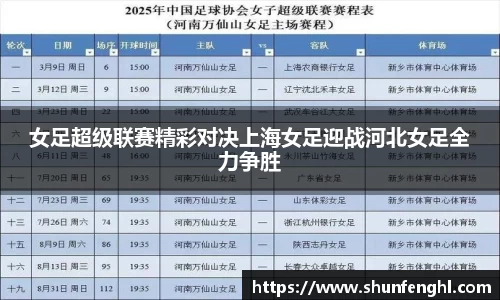 女足超级联赛精彩对决上海女足迎战河北女足全力争胜
